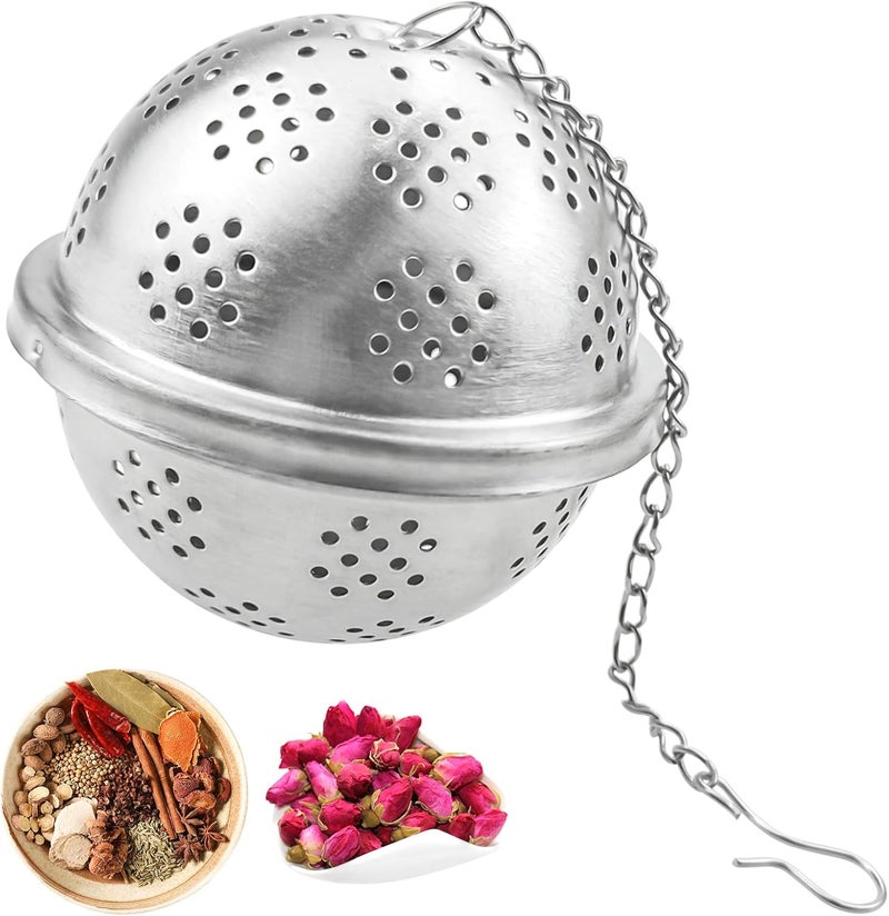 Capiant Spice Small Ball for Cooking, Tea Infuser, Stainless Steel Tea Ball Strainer Spice Infuser, Soup Seasonings Seperation Basket with Extended Chain Hook for Brewing Tea Spices Seasonings - Image 1
